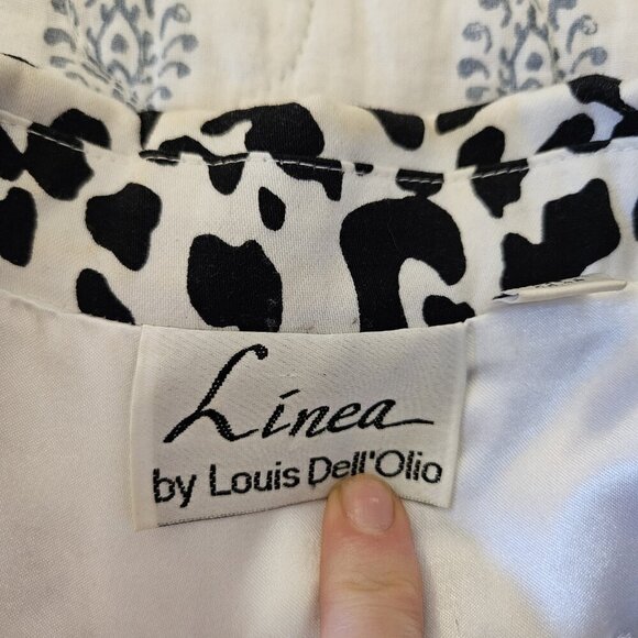 Linea Animal Print Cotton Blazer XL – 3/4 Sleeve Button Front Jacket Safari Chic - Picture 15 of 16